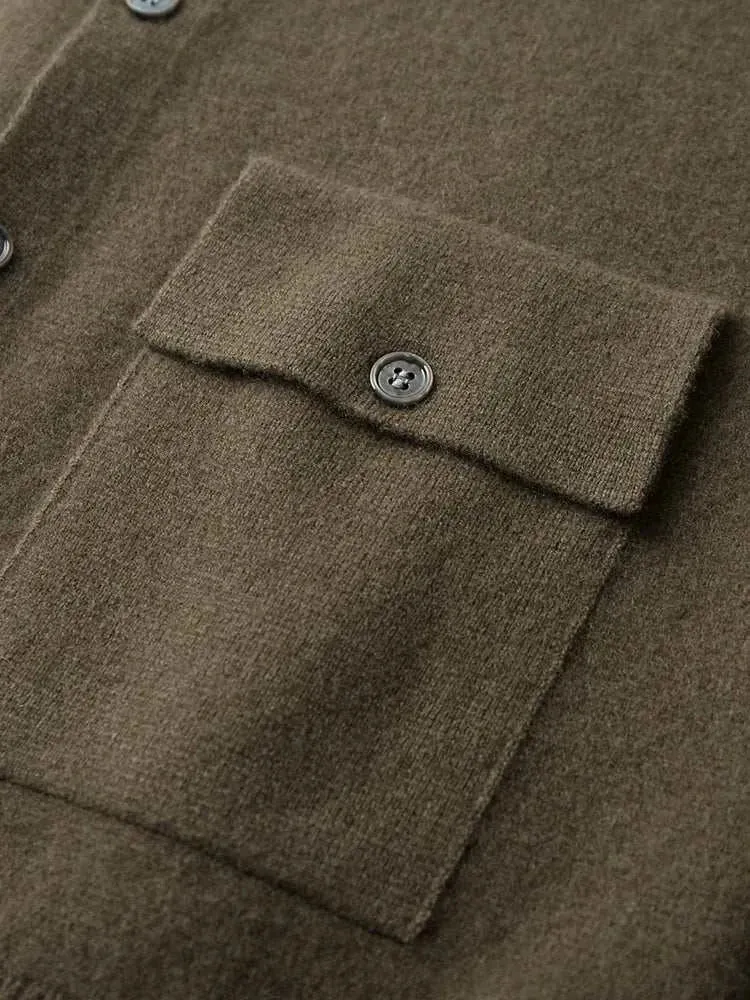 Antonios wool polo collar cardigan
