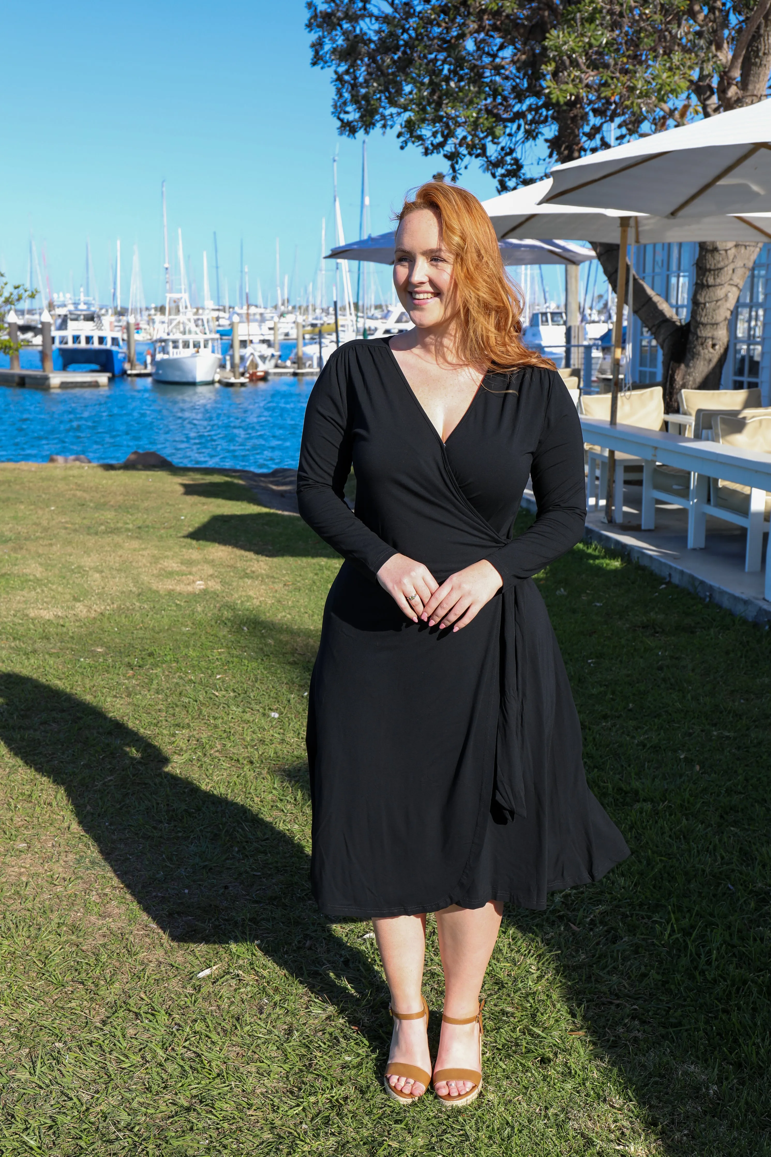 Bamboo Wrap Dress | Black | FINAL SALE