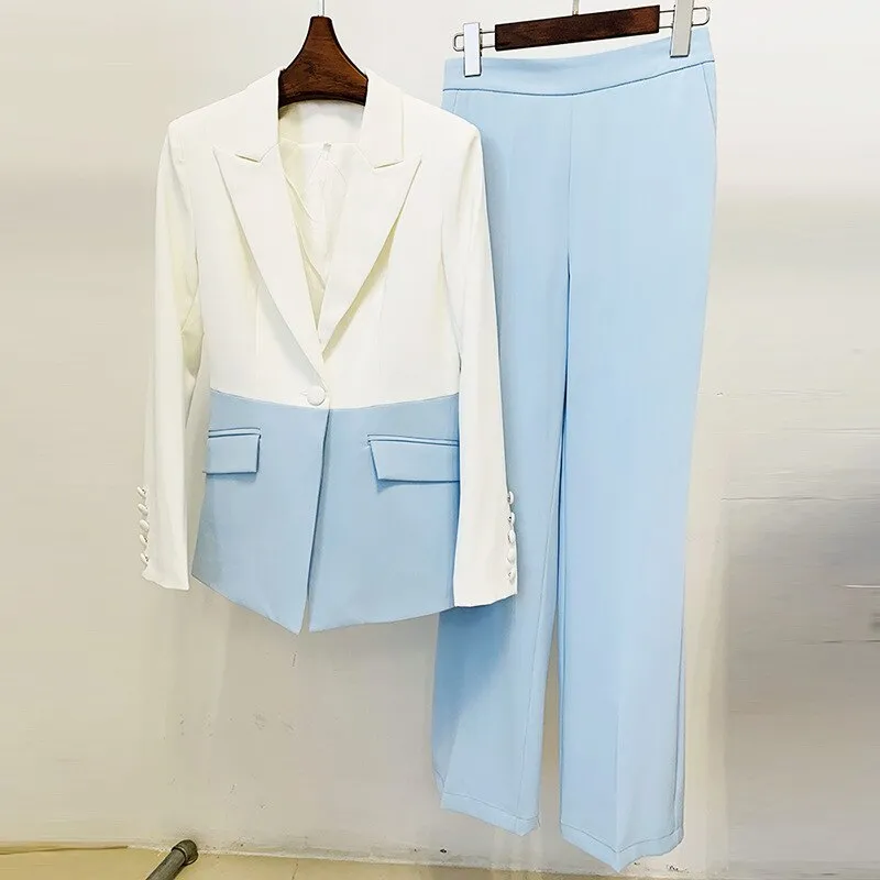 Blazer & Pant Set - Dames - Elegante ELLI Set van Hoogwaardige Stof met Moderne Pasvorm