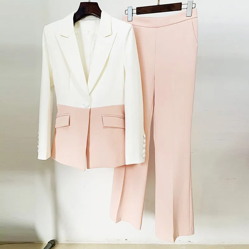 Blazer & Pant Set - Dames - Elegante ELLI Set van Hoogwaardige Stof met Moderne Pasvorm
