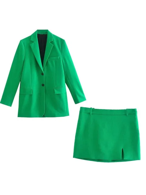 Blazer & Rok Set - Dames - Chic en Stijlvol met Elegante Pasvorm en Hoogwaardige Materialen