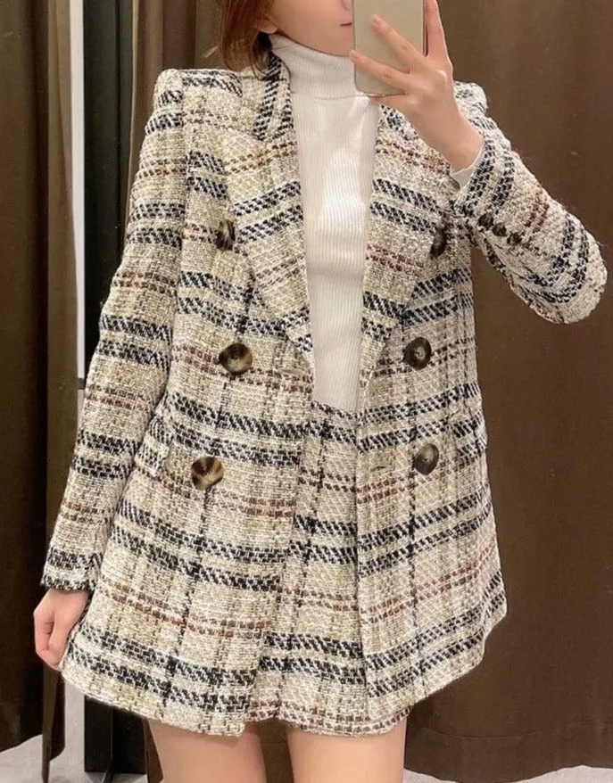 Blazer & Rok Set - Dames - Stijlvolle Blazer met Bijpassende Rok in Hoogwaardige Stof