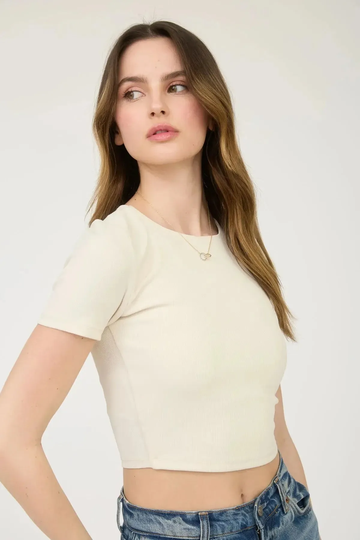 Blu Pepper Basic Crop Top – Effortless, Chic & Perfect for Layering