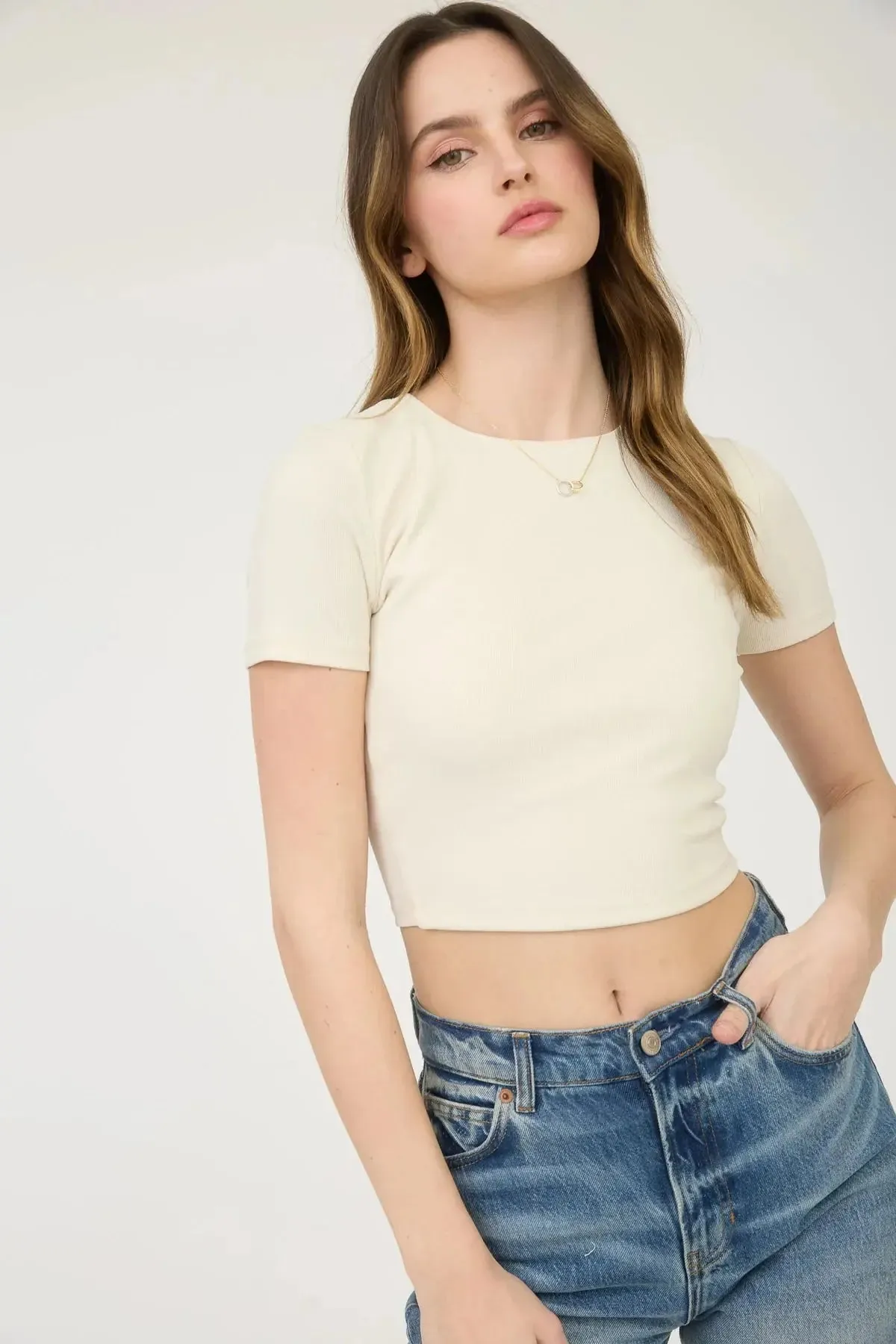 Blu Pepper Basic Crop Top – Effortless, Chic & Perfect for Layering