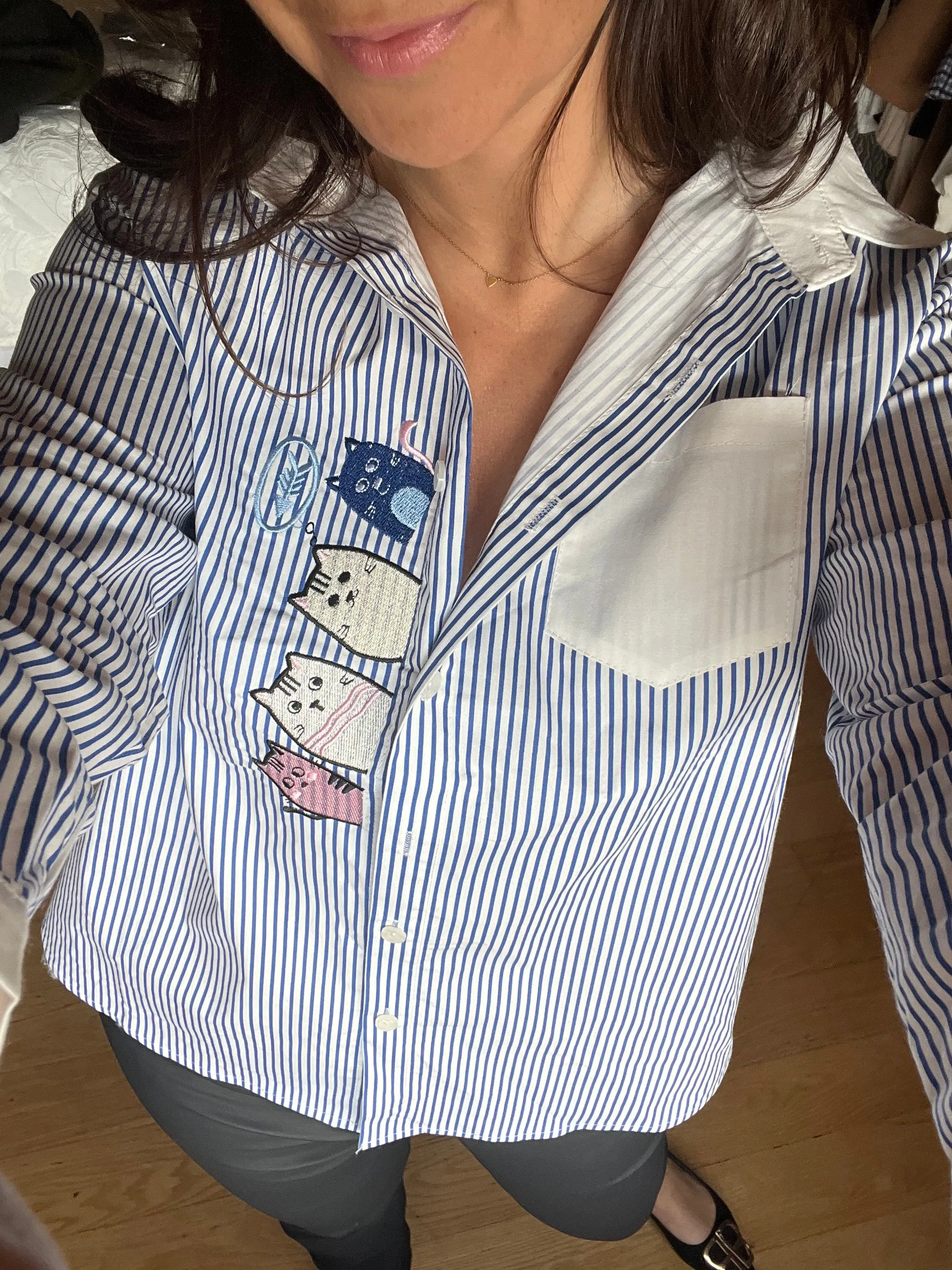 Cat pinstripe shirt