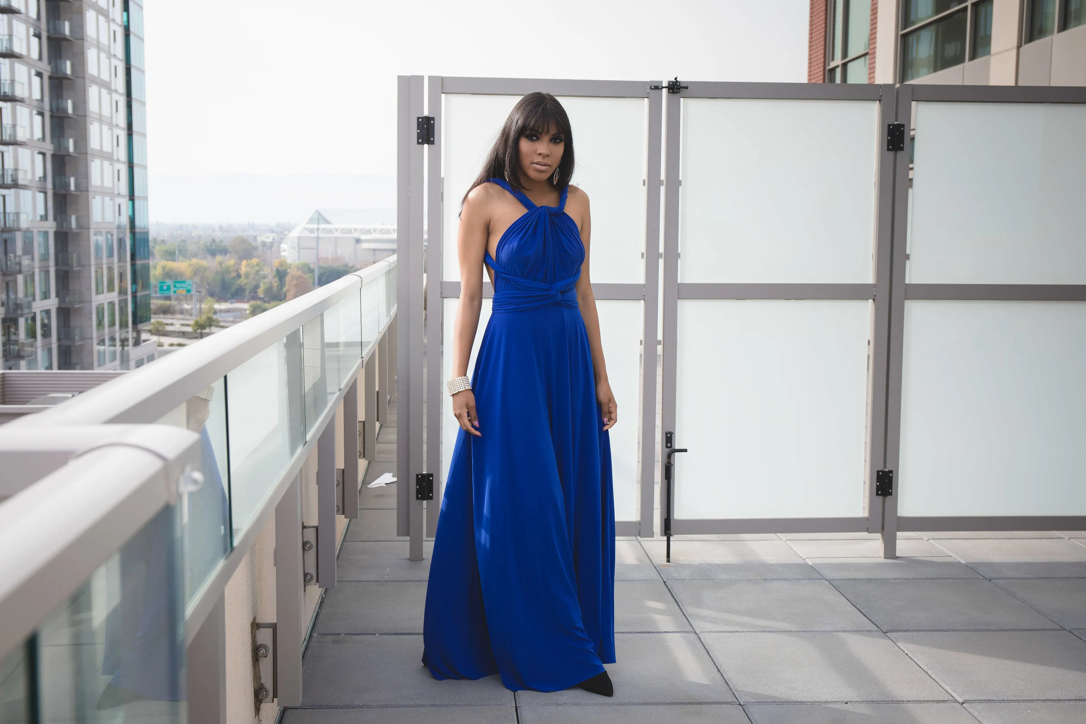 Cobalt Blue Convertible Wrap Dress