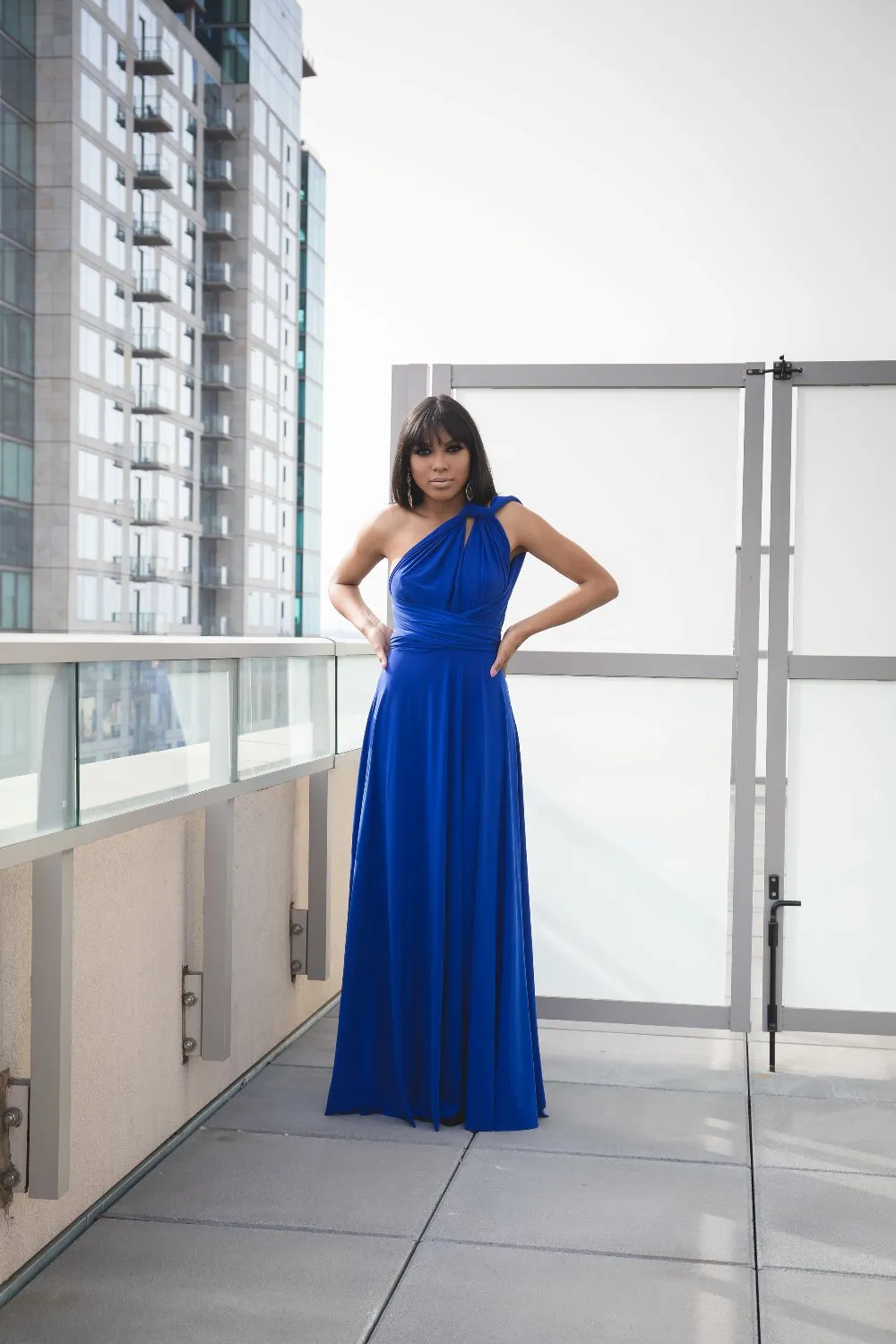 Cobalt Blue Convertible Wrap Dress