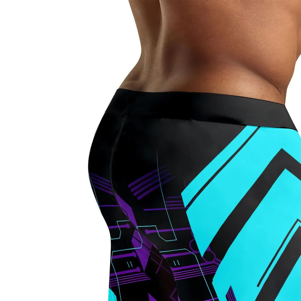 Cyberpunk Ultraviolet Men's Compression Leggings