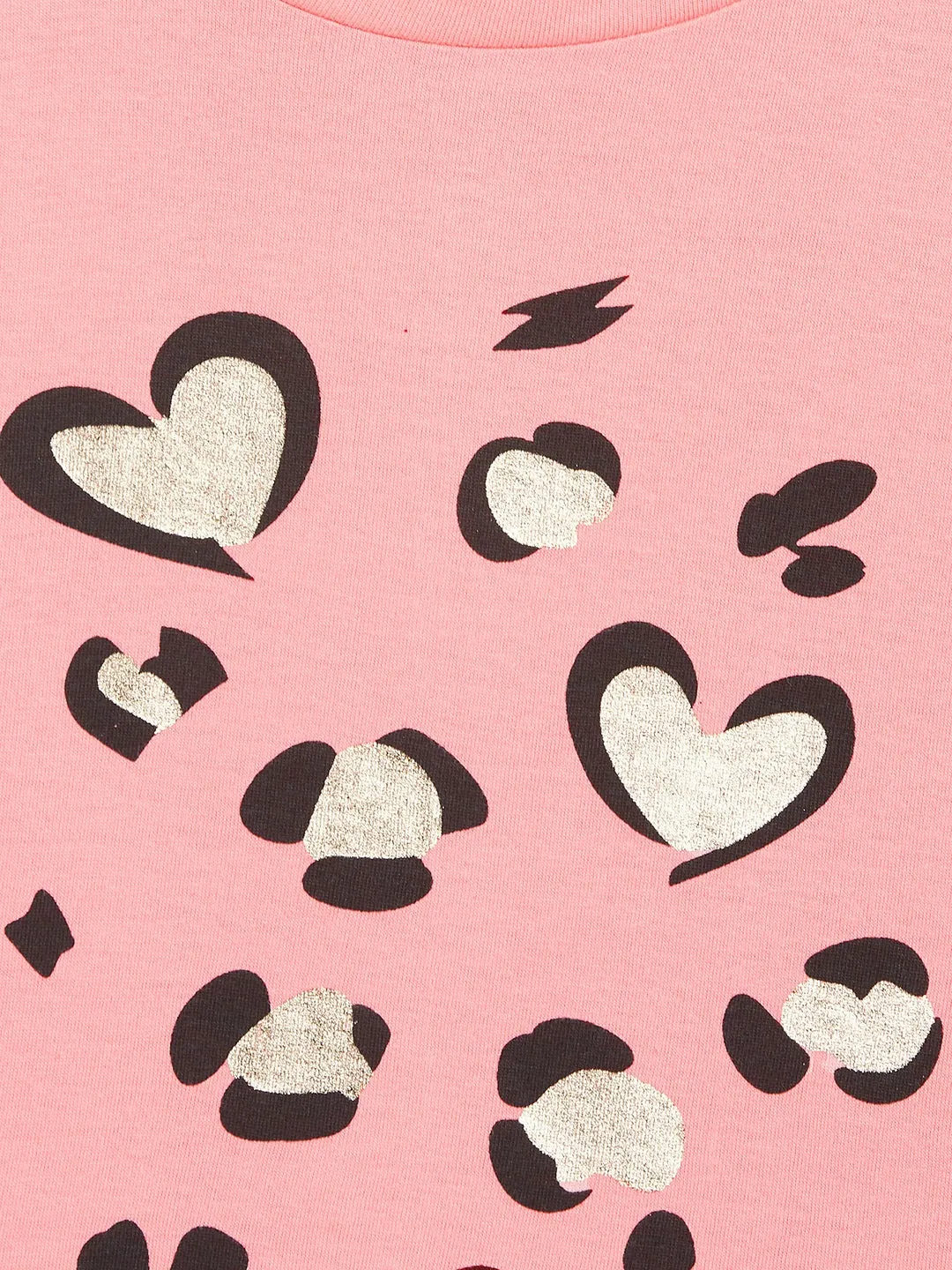 Girls Pink Animal Print Crop T-Shirt