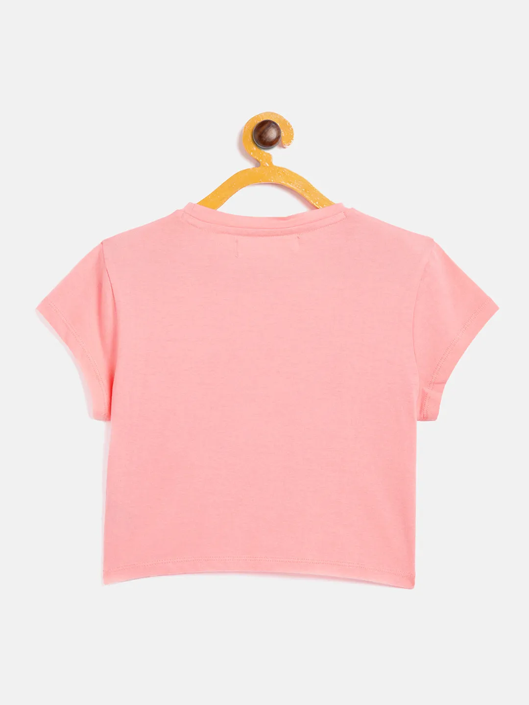 Girls Pink Animal Print Crop T-Shirt
