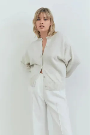 Hart Merino Cardigan Ivory Marl