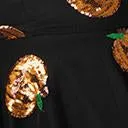 Plus Size Black Mesh & Orange Sequin Pumpkins Vanity Swing Dress