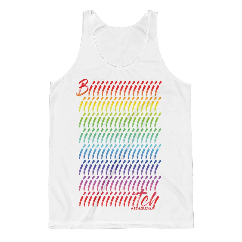 Rainbeaux Biiiiiiiiiiiiiiiiiiiiiiiiiiiiiitch Classic Fit Tank Top (Wht)