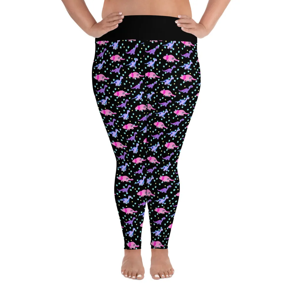 Tattoo Dinosaur Print Ladies Plus Size Leggings